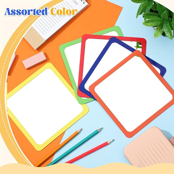 Dandat 30 Pcs Small Mirrors for Kids 6 x 6 Inch Square Shatter Proof Reflector Toddler Glass Plastic Reflector for Classroom DIY Craft Preschool Facial Expression (Fulgent Colors)