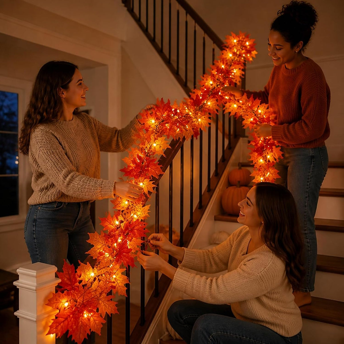 Fall Decor Fall Decorations for Home 9FT Plug in Fall Garland with Lights 50 ...