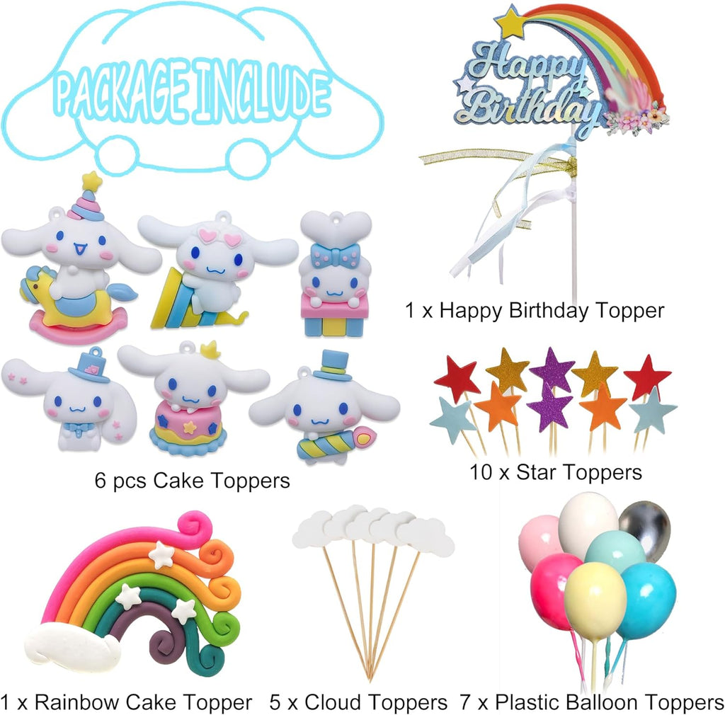 30Pcs Cute Cake Topper, Birthday Cake Decorations Figures Set for Theme Birthday Party Decorations (Pink)