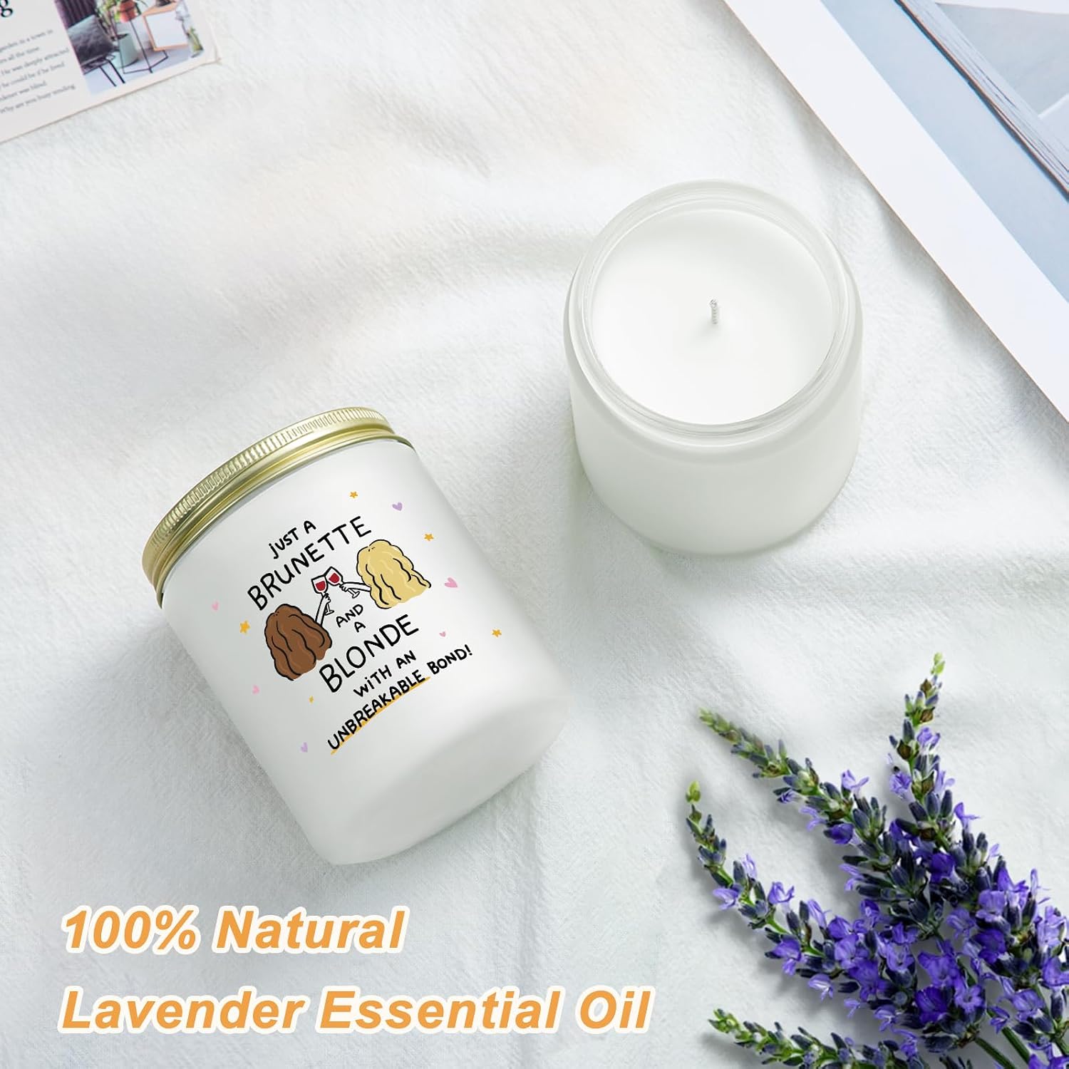 Lacrima Birthday Gifts for Women - Best Friend Friendship Birthday Gifts for Women Bestie BFF, Lavender Candle Gift