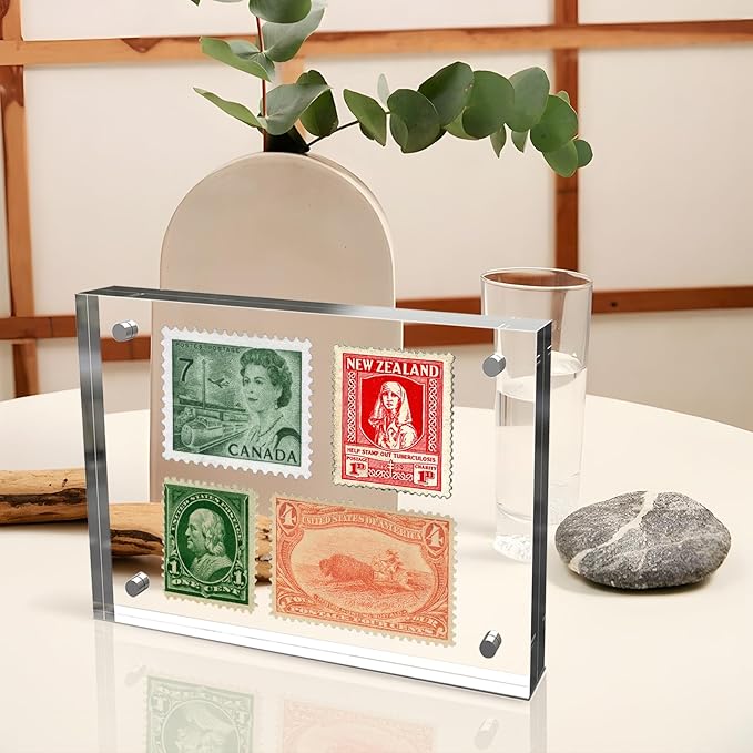 4x6 Inches Acrylic Picture Frames 1 Pack, Double Sided Magnetic Photo Frames,Free Standing on Desk or Table Clear Picture Frames