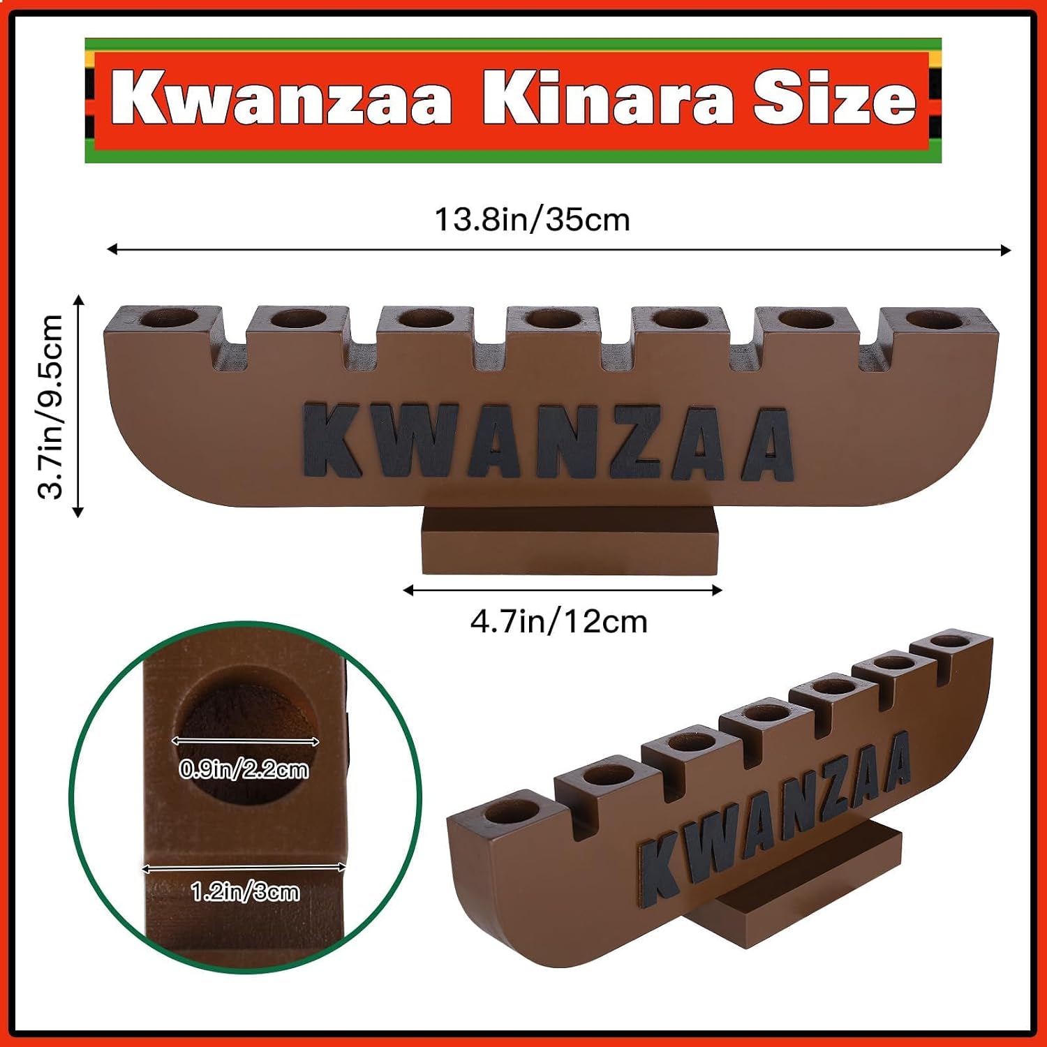 10 Pieces Kwanzaa Kinara Set Wooden Kwanzaa Candle Holder Kwanzaa Celebration Decorations