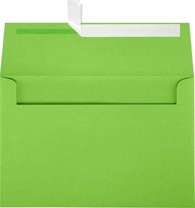 LUXPaper A10 Invitation Envelopes | Peel & Press | 6" x 9 1/2" | Limelight Green | 80lb. Text | 50 Qty