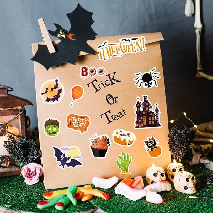 36 Sheets Halloween Stickers, Halloween Stickers for Kids Treat Bags Classroom Crafts Gifts Decorations, Halloween Party Favors, Trick or Treat Party Supplies