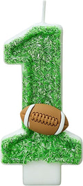 Football Birthday Number Candles for Cake Green Number 1 Candle 1st Football Cake Topper Cupcake Topper for Football Birthday Party Decorations Supplies Favors