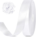 100 Yards 1 Inch White Satin Ribbon, Solid Craft Fabric Ribbon for Christmas Gift Wrapping, Bows Making, Flower Bouquet, Wedding Party Decoration