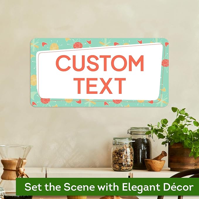 Custom Sign, Custom Street Sign, 11 Font Colors, 13 Font Styles, 4 Hole Options, 22 Sizes, 9x18 Inches, Rust Free DiBound, Fade Resistant, Made in USA by My Sign Center (Mid-Century Modern 2)