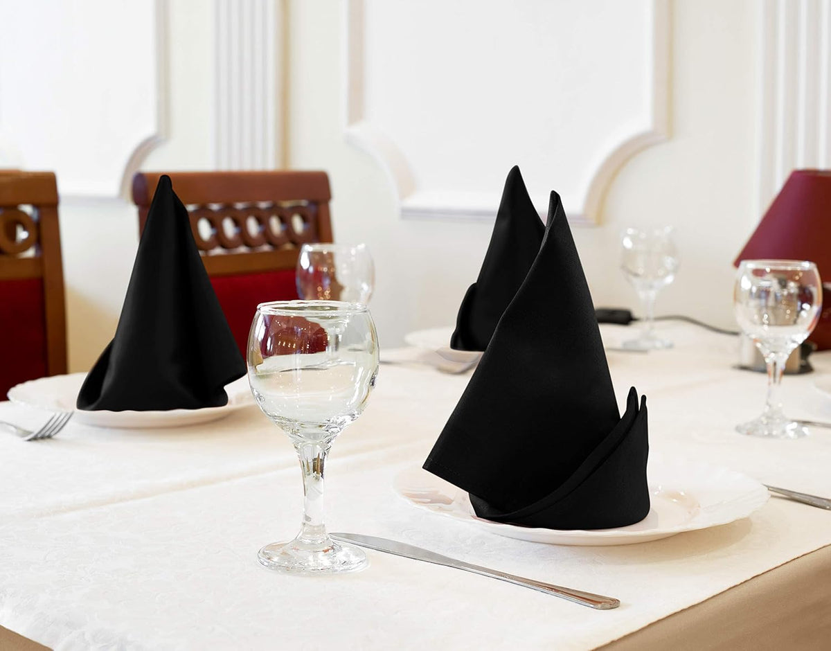Utopia Kitchen Cotton Blend Black Cloth Napkins [24 Pack, 18x18 Inch]