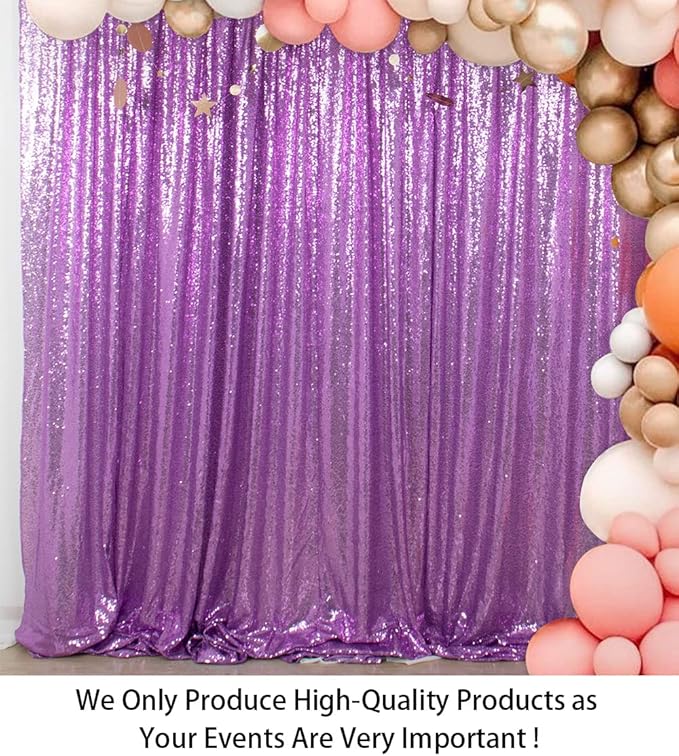 ShiDianYi Sequin Backdrop Lavender 2 Panels 4Ft x 10Ft | Add Shimmer and Shine to Your Photography, Baby Shower, and Wedding Decor