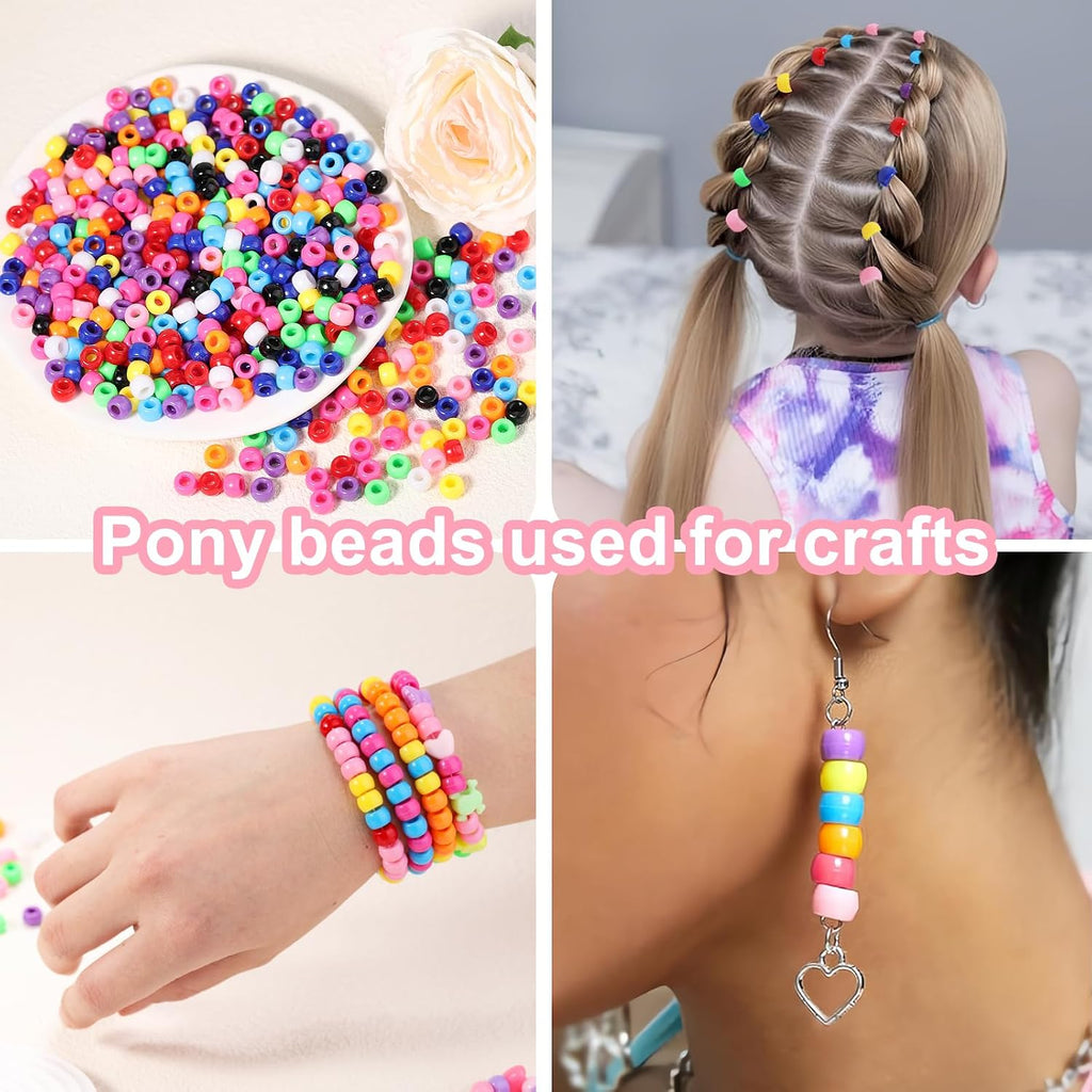 pony beads bulk 10000+ multi-colored beads for making, package contents