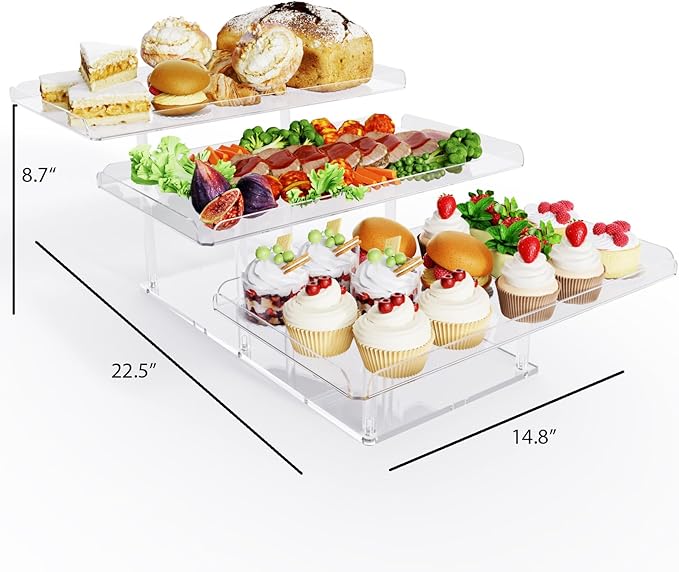 Upgraded Dessert Table Display Set, Acrylic Cupcake Buffet Dessert Risers Stands, Tier Serving Trays Holder for Weddings Baby Shower Tea Party