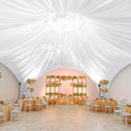 10 Panels White Ceiling Drapes for Wedding 5ftx40ft Sheer Drapery Chiffon Fabric Arch Draping Curtains for Party Ceremony Birthday Baby Shower Reception Stage Ceiling Decorations