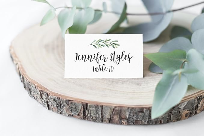 Printed Party Table Place Cards for All Occasions and Events, Set of 25 (Elegant Branch)