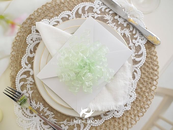 HUIHUANG Curly Bows for Gift Wrapping Sage Green Gift Bows 5 inch x 8 Counts Self-Adhesive Curly Ribbon Bow for Presents, Treat Bags, Baby Shower Favors, Wrapping Accessories, Party Decor