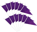 12 Pack Purple Pennant Flags Small Mini Hand Held Solid Color Pennant On Sticks Flags with 12.6"Solid Pole & Spear Top,Party Events Celebration,School,Grand Opening,Kids Birthday,Sports Clubs,Flower Pot