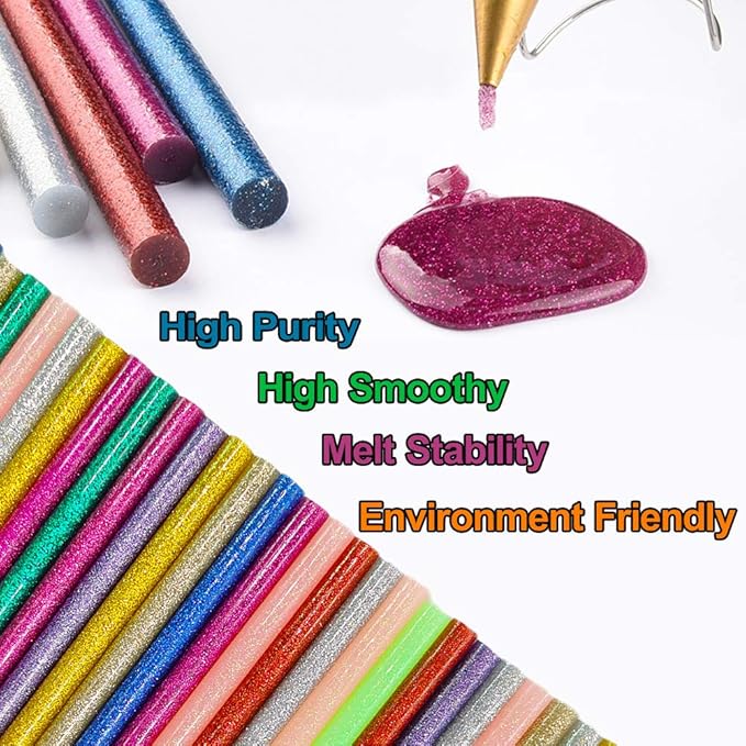 Glitter Hot Glue Sticks for Hot Glue Gun 14 Colors 84 Pack Bulk Colored Glitter Glue Stick for Mini Glue Gun Sticks 7mm 100mm Mini Glue Sticks for DIY Art Craft Repair Colored Hot Glue Gun Sticks