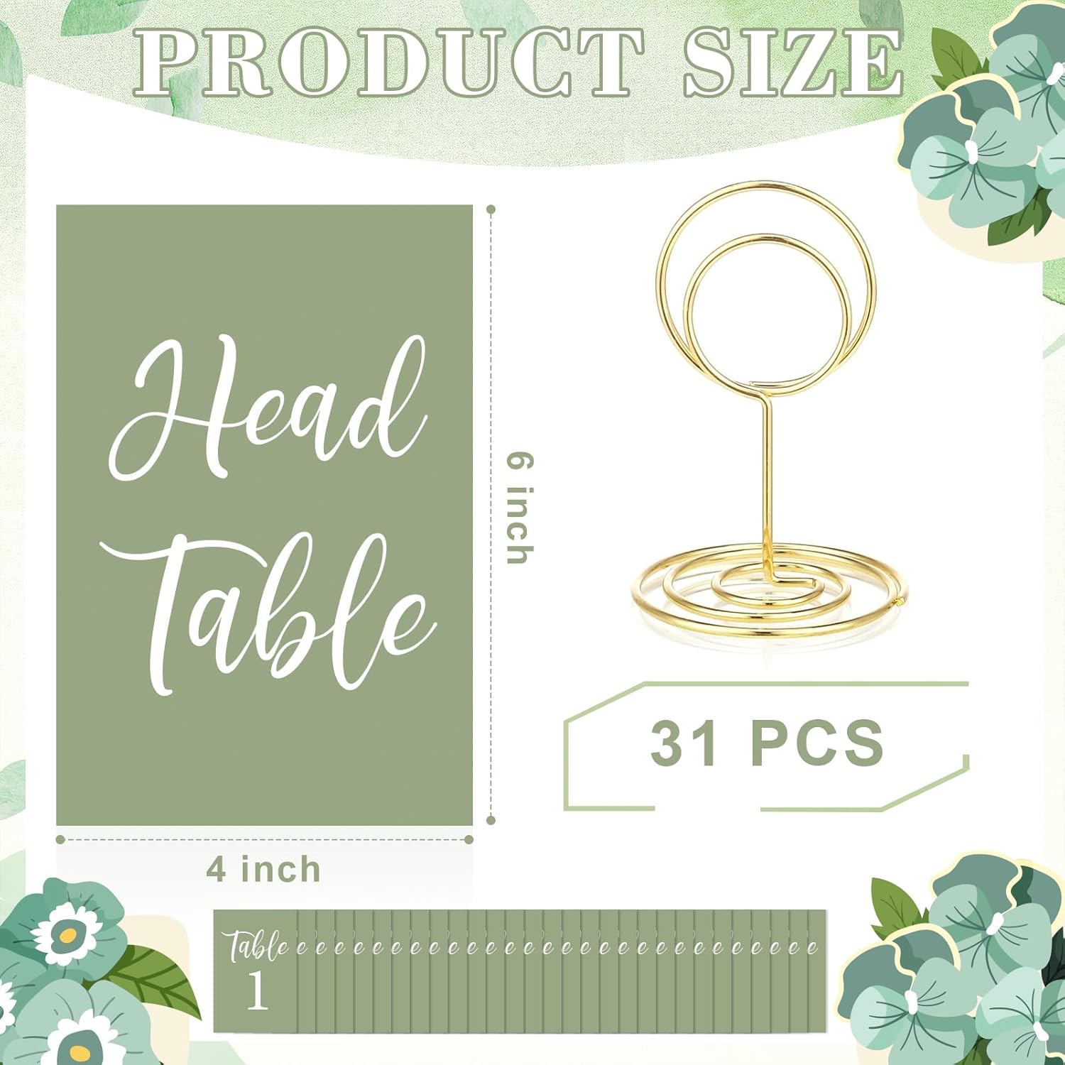Table Numbers Cards 1-30 Wedding Table Numbers with Holder Table Number Stands Bulk Wedding Table Signs Sage Green with Head Table Card for Bridal Shower Wedding Anniversary Birthday (Sage Green)