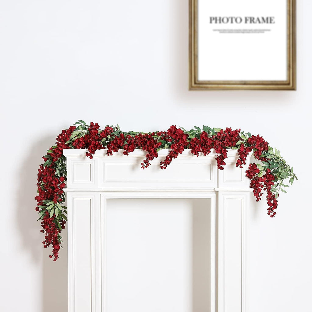 duovlo 4pcs 6.6ft/piece imitation silk wisteria garland hanging, package contents
