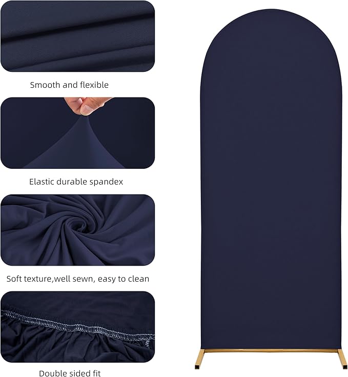 Wedding Arch Cover 5FT Arch Backdrop Cover Spandex Fitted Arch Cover for Round Top Chiara Backdrop Stand Covers for Wedding Birthday Party Baby Shower Banquet Ceremony Decoration