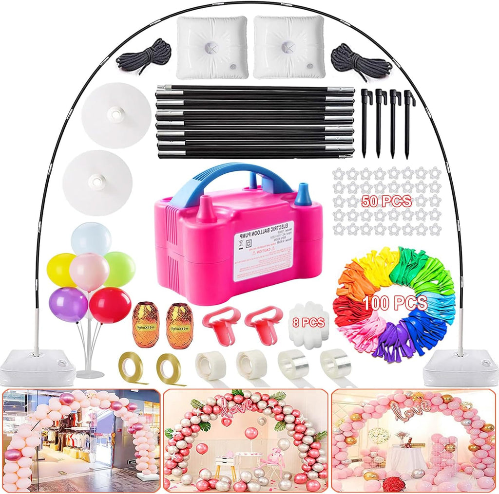 balloon arch kit and balloon pump, 9ft tall, main product view