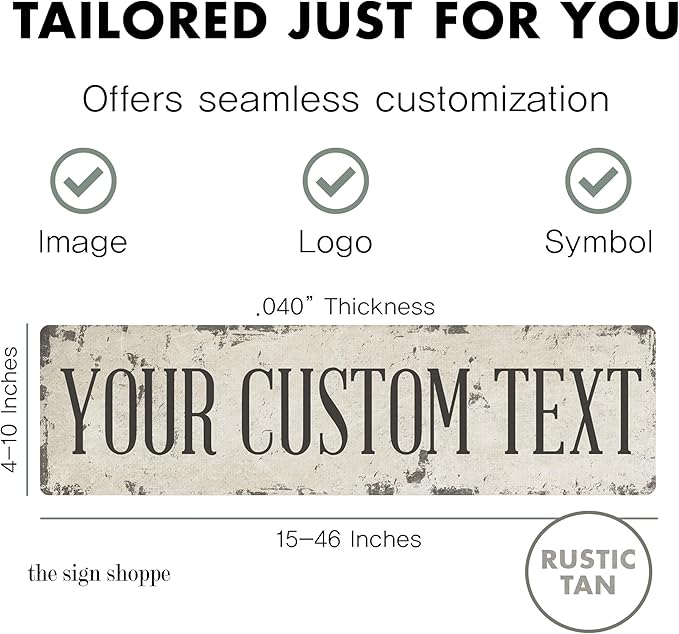 Rustic Custom Metal Signs - Custom sign for indoor or outdoor use. Many styles available. Personalized metal signs perfect for rental properties, business signage, directional and delivery signs, gift giving and more! Made in U.S.A. Printed on rust-res...