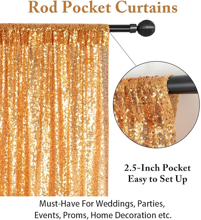 ShinyBeauty Gold Sequin-Backdrop-20FTx10FT Sequin Fabric Backdrop for Photoshoot Golden Wedding Drapes Heavy Duty Backdrops 10FT Glitter Happy Birthday Baby Shower Background