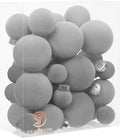 sea team 32-pack flocked velvet christmas ball ornaments, main product view