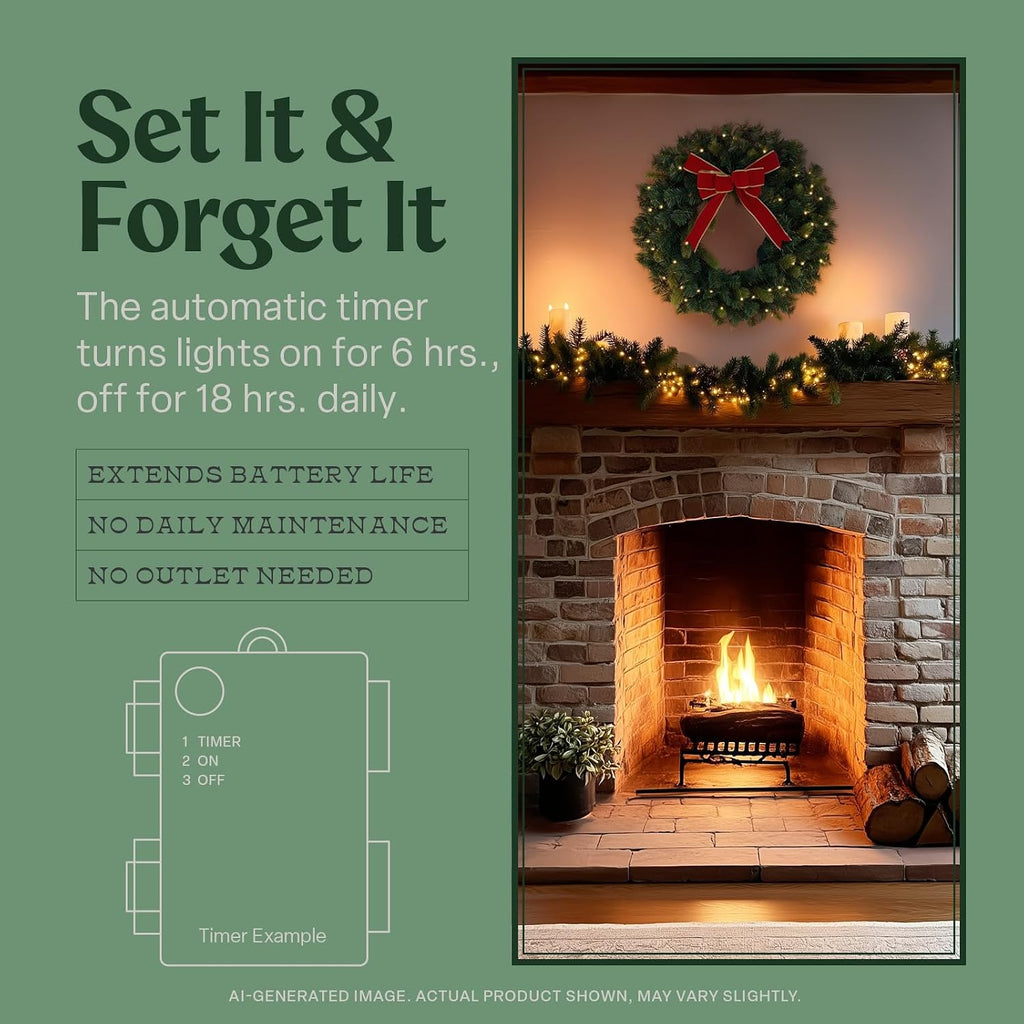 flexible flyer battery operated wreath for front door. showing dimensions