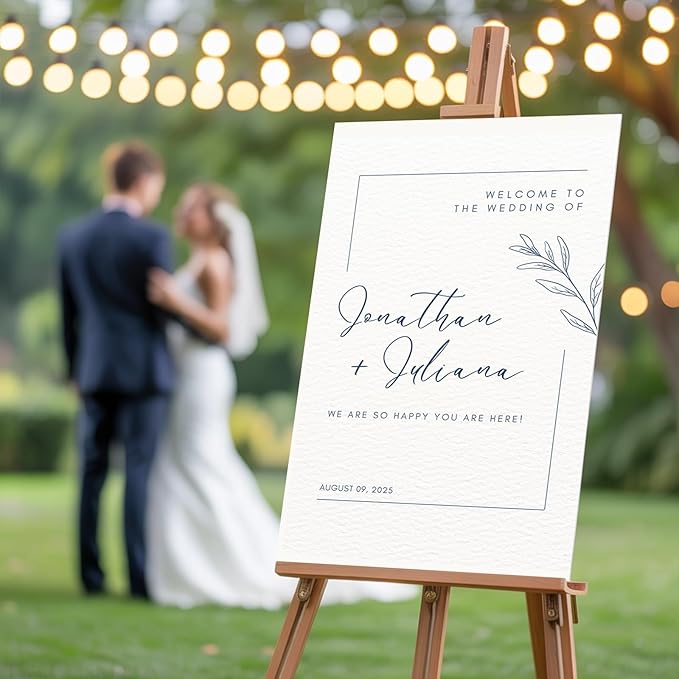 Custom Wedding Welcome Sign for Bridal Party, Engagement, Personalized Welcome to our Weddings Poster, Canvas, Wooden, Unique Reception Signs for Bride & Groom, Celebration Decor