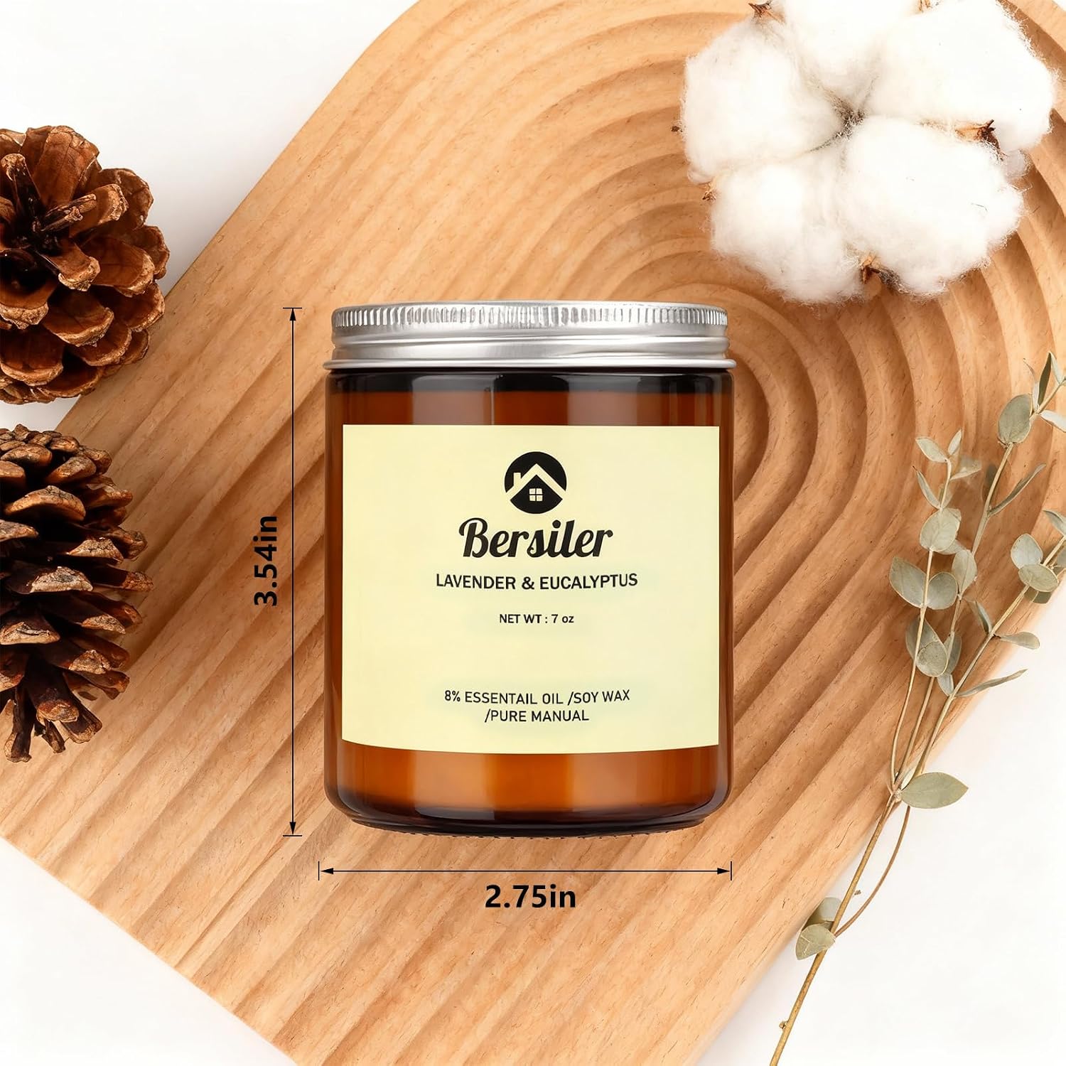 Aromatherapy Candles, Scented Candles, 7OZ Lavender Eucalyptus Candles Stress Relief and Relax for Home & Bedroom Gift for Women Birthday Christmas, Soy Wax Candle