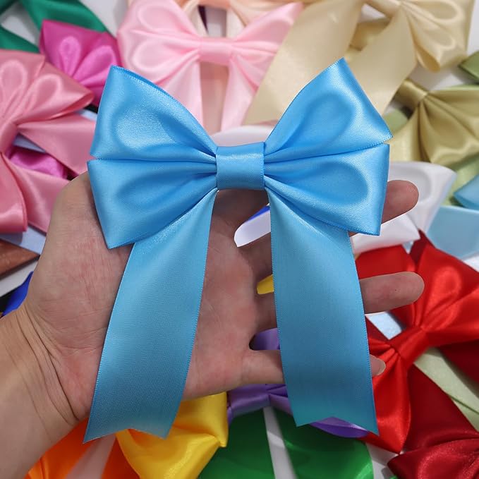 Light Blue Solid Satin Ribbon 1-1/2 Inch 25 Yards Solid Polyester Fabric Ribbon for Gift Wrapping Wedding Christmas Baby Shower Birthday Party Decoration Handmade Immortal Flower Craft