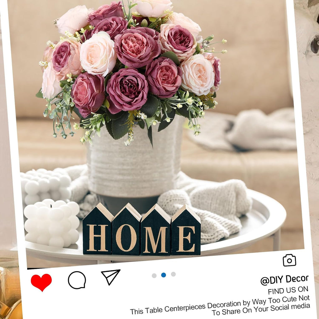 geosar 16 bundles artificial peonies flowers,dusty pink, dusty showing dimensions