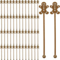 50 Pcs Christmas Drink Stirrers Xmas Coffee Stir Sticks Plastic Swizzle Sticks Cocktail Mixers for Holiday Party Supplies Hot Drinks Cocoa Bar Decoration
