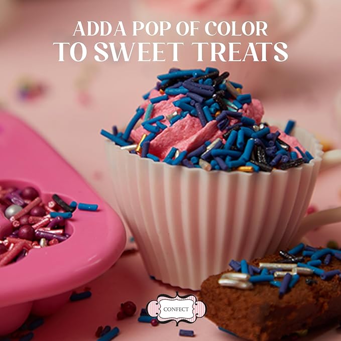 Confect Sprinkles | Under the Ocean Disco Ball Mashup Sprinkles Mix Sea Green, Cyan & Teal Dragees Parrot Green Sparkling Sugar for Cakes & Cupcakes Decoration Assorted pack of 5 | Dairy-Free, Palm Oil-Free - 5 Oz