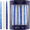 The Dreidel Company Dripless Blue White Frost Hanukkah Candles Decorative, 1 Hour Burn Time, 45 Decorative Chanukah Candles