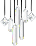 HDCRYSTALGIFTS Modern Grief Gift,Set 7 Clear Crystal Prisms Suncatchers Hanging Ornament,Rainbow Maker Sun Catchers for Windows, Balcony, Kitchen, Garden Decoration
