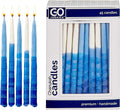 Dripless Hanukkah Candles | Tapered Pastel Blue & White Chanukah Bulk Candles Value 45 Pack | Standard Size Menorah Premium Quality Wax Jewish Holiday Party Favors Gifts, Decorations for All 8 Nights