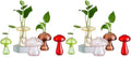 Glasseam Mushroom Planter Propagation Vase, Set of 10 Glass Terrariums for Plants, Cute Hydroponic Small Planter, Colored Propagate Station, Decorative Bud Vases for Flowers, Unique Gifts for Women
