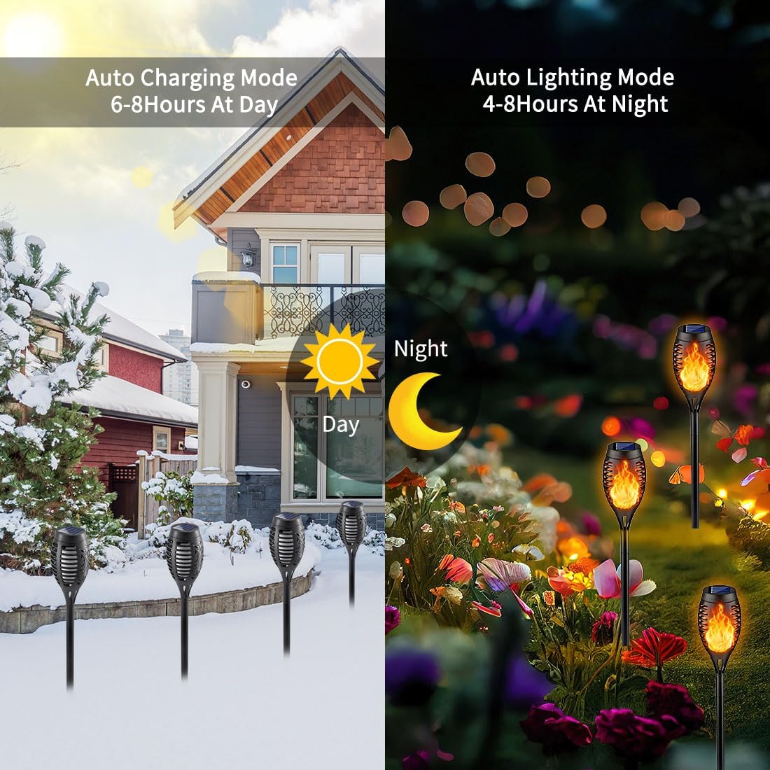 16Pack Solar Torch Lights Flickering Flame Solar Lights Outdoor Waterproof