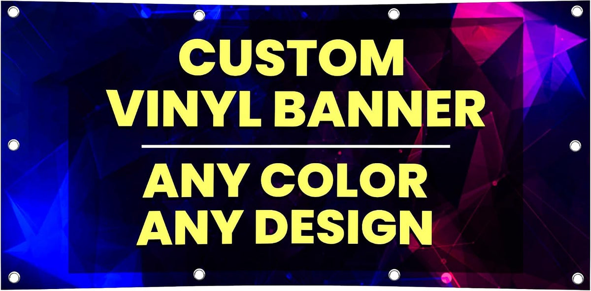 Custom Banner Printing, Vinyl Banners, 1ft x 10ft Any Size Any Color Banners,...