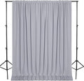 DWCN 10x8 FT Silver Gray Backdrop Curtains for Parties, Photography Backdrop Drapes with Rod Pockets for Wedding Decorations Stage Birthday Family Gatherings, 2 Panels 5ft x 8ft