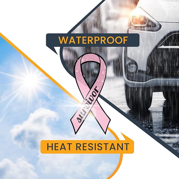 Magnet Me Up: Breast Cancer Survivor Pink Ribbon Magnet Decal - 3.5x7 Inches, Heavy-Duty Automotive Magnet for Car, Truck, SUV - Show Support and Raise Awareness with This Meaningful Auto Magnet