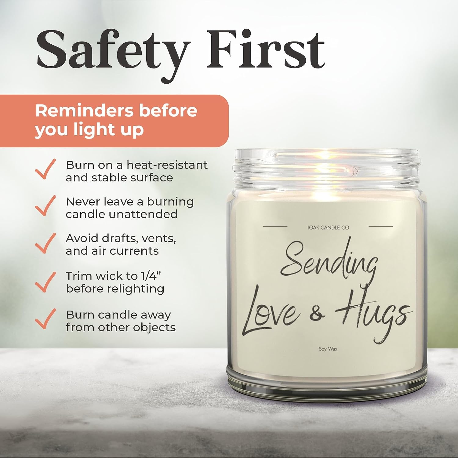 1OAK Big Hug Candle - Grief Gifts - Thinking of You Gifts for Women - Sympathy Gift - Condolence Gift - Sympathy Candle - Cheer Up - Vanilla Soy Candles