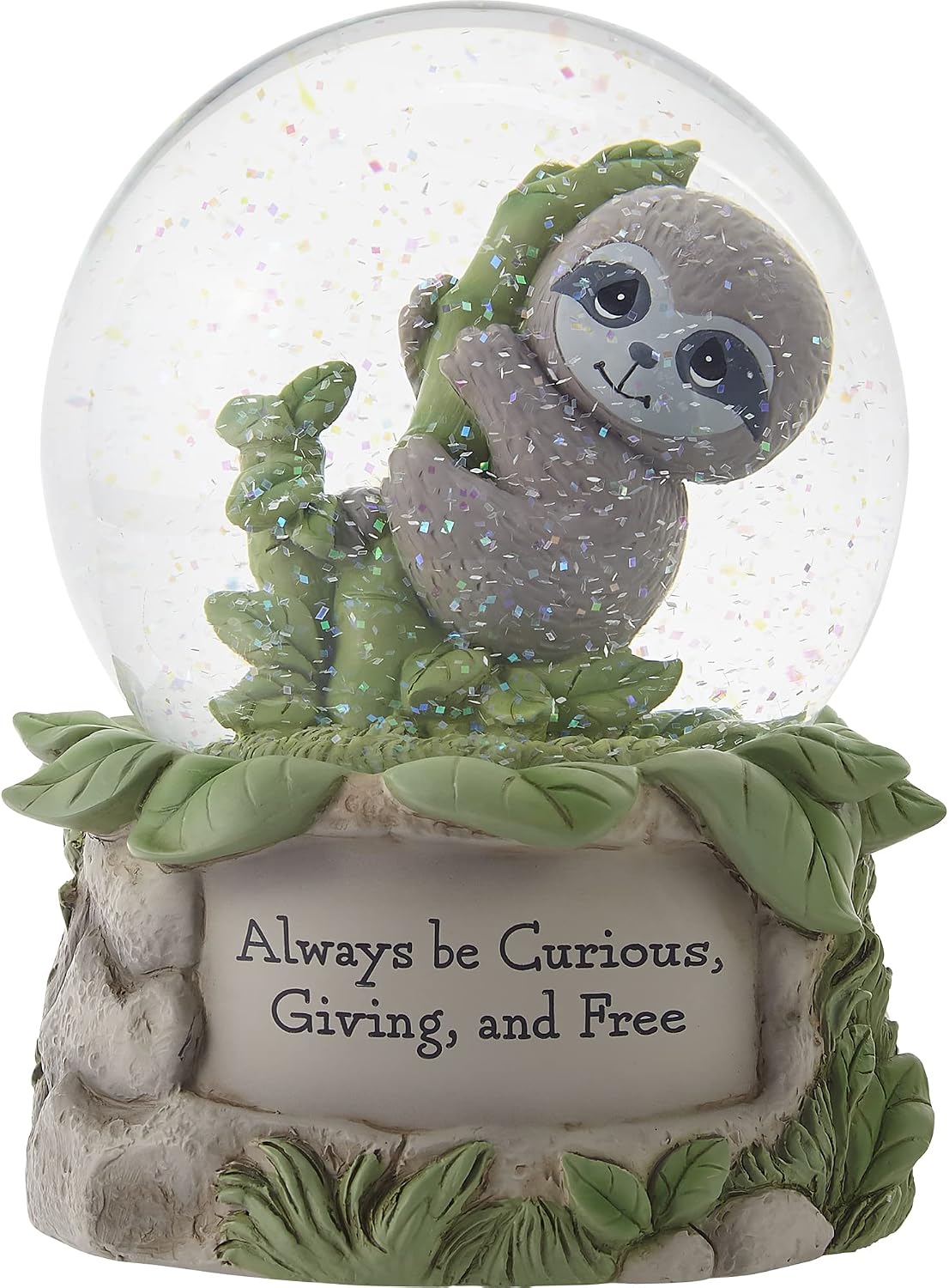 Precious Moments 213103 Always Be Curious, Giving, and Free Resin/Glass Musical Snow Globe