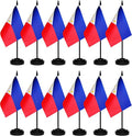 12 Pack Philippine Desk Flags Set, Philippine Small Mini Table Office Flags with 12" Solid Black Pole, 8.2 x 5.5 Inches, Home and Office Decoration, Festival Celebrations