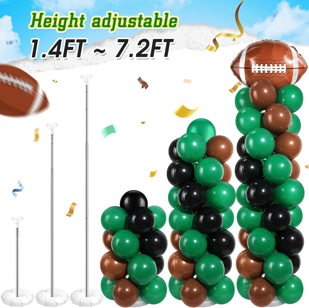 yalikop 2 sets football party balloon column stand showing dimensions