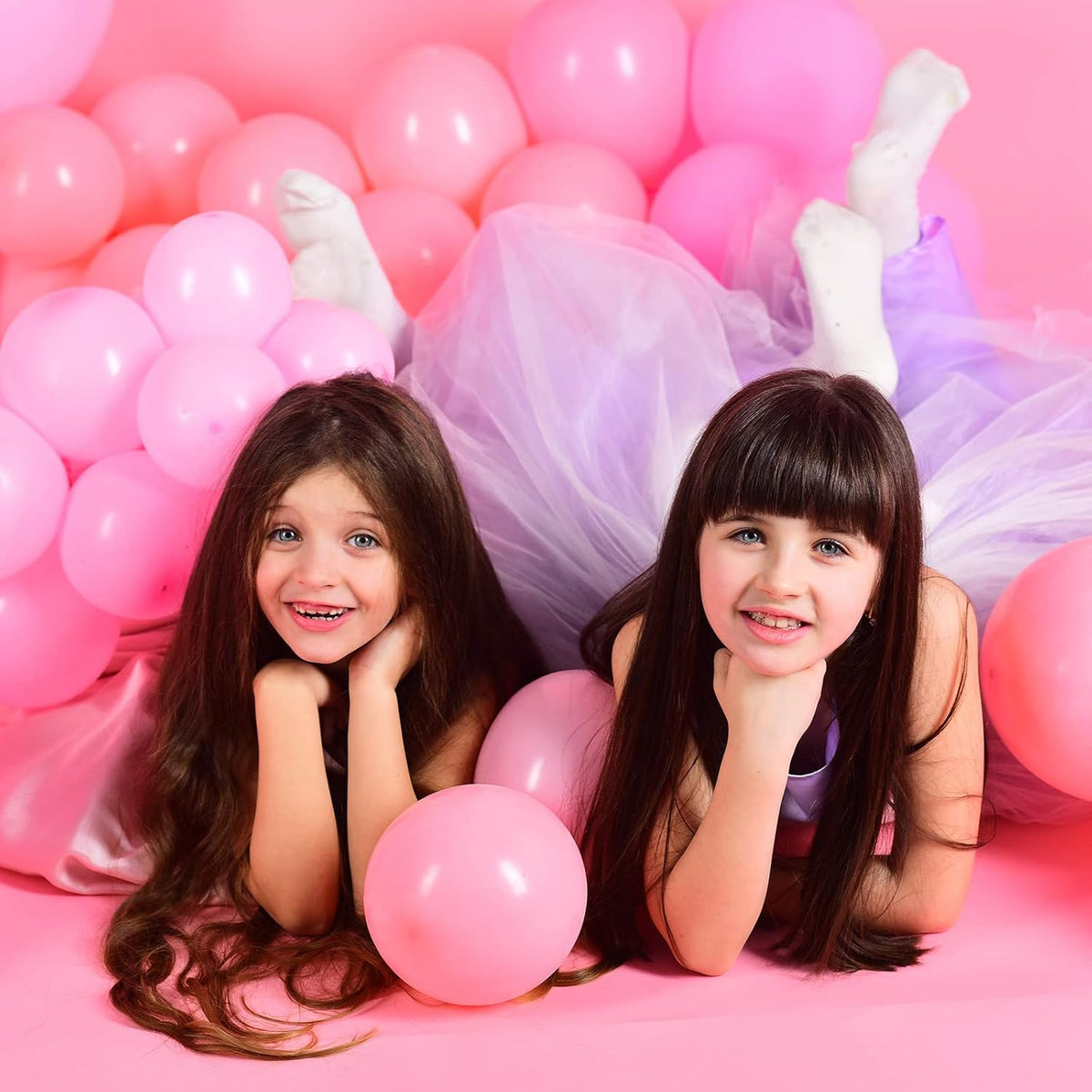 leitee 600 pcs hot pink balloons different sizes, close-up detail