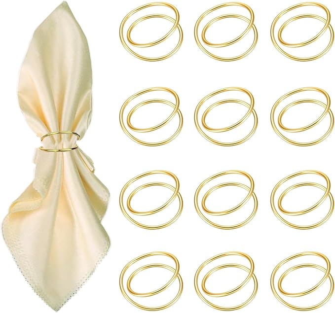 Gold Napkin Rings-12 PCS Metal Spiral Napkin Rings(Spiral) Napkin Holders Buckles for Family Dinner, Wedding, Party,Table Decorations