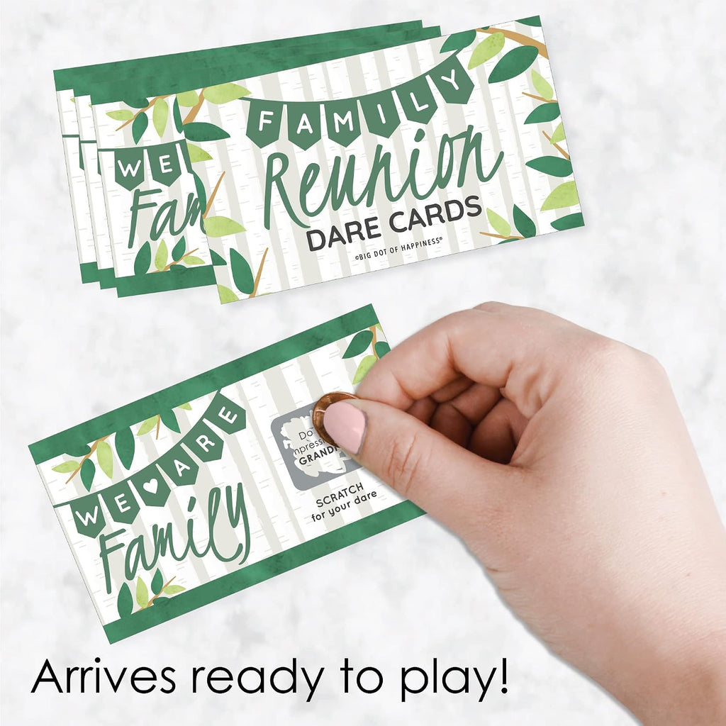 Big Dot of Happiness Family Tree Reunion - Family Gathering Party Game Scratch Off Dare Cards - 22 Count