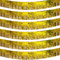 6 Pack Gold Total 60 Feet Foil Fringe Garland Metallic Tinsel Banner Wall Hanging Drapes Parade Float Skirting Decorations for Trailer Mardi Gras Party Birthday Wedding (Gold)